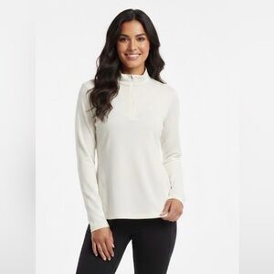 Rhoback White Quarter Zip Long sleeve QZip Women’s Size XL